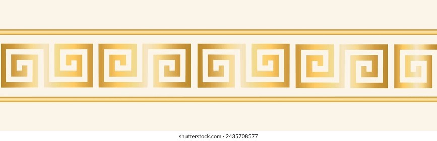 Golden decorative border isolated in a beige background 