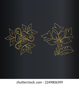golden decorative design elements original vector illustration