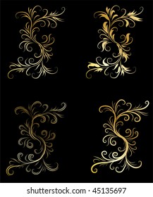 elementos de diseño decorativos dorados ilustración vectorial original