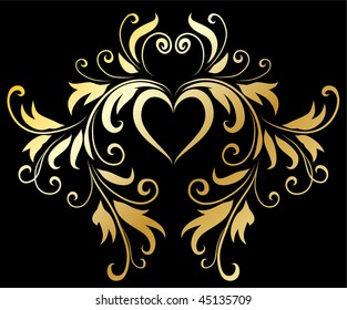 golden decorative design elements original vector illustration