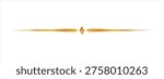 Golden decorative divider element. Luxury ornamental line separator. Elegant vintage flourish design