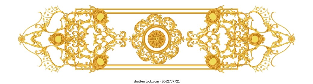 Golden decorative element in Baroque style
