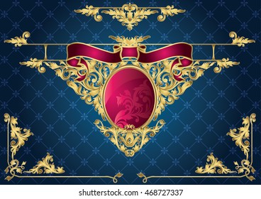 Golden decorative emblem