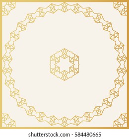 Golden decorative frame. Vector design template. Creative luxury background.