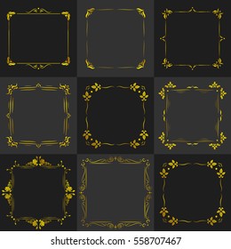 Golden Decorative frames vintage