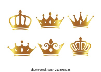 golden decorative king and queen crowns set