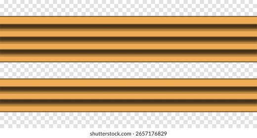 Golden decorative moulding baseboard in empty modern room interior detail wooden trim wall realistic molding panel design wood work