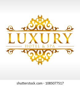 Golden Decorative Ornament Logo Design Template