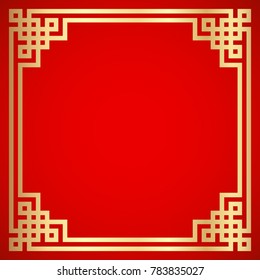 golden decorative ornamental design label on red background
