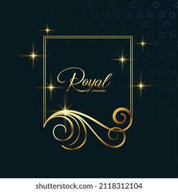 golden decorative ornamental floral frame design