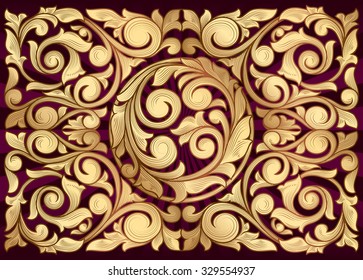 Golden decorative ornate design