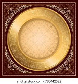 Golden decorative ornate vintage design