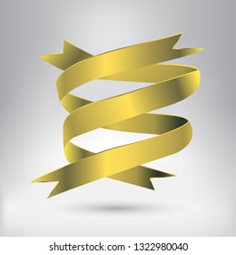 Golden decorative ribbons