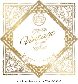 Golden decorative vintage design