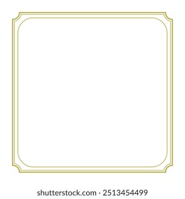 Golden decorative vintage line border design. Vector