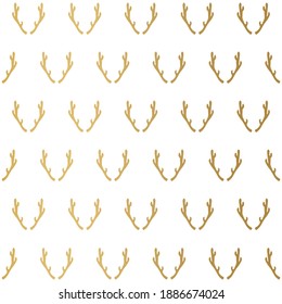 golden deer antlers pattern- vector illustration