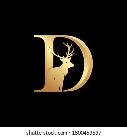 Golden Deer D Line Modern Logo