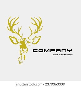 golden deer head deer vector illustration art silhouette