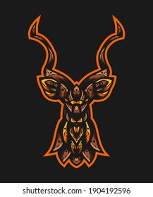 Golden Deer illustration in unique style