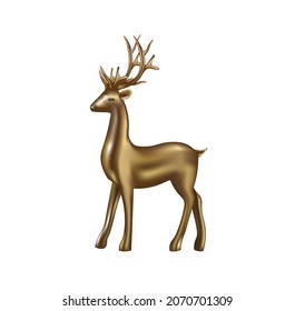 Golden deer isolated. vector illustration
