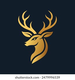 Golden deer mark modern logo