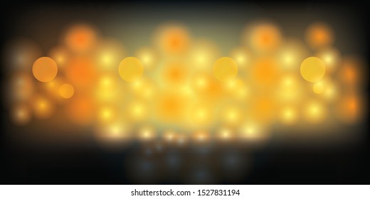 Golden Defocused Lights vector Background