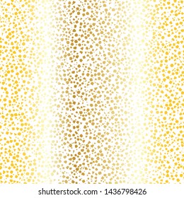 Golden Dense Micro Terrazzo Seamless Repeat Vector Pattern Swatch. Thousands of random non-overlapping polygonal gold elements on white background. Generative Art.