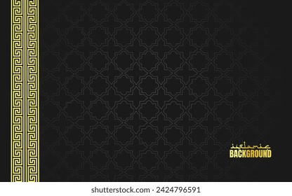 Golden design Islamic greeting Ramadan background. with empty space for text. Vector illustration