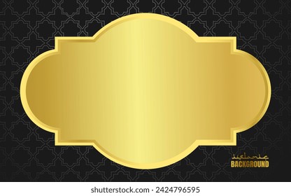 Golden design Islamic greeting Ramadan background. with empty space for text. Vector illustration