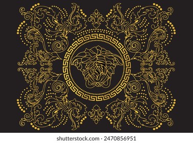 Golden design on a black background 