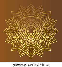 golden  dharma wheel in Buddhism or stars design religion concept