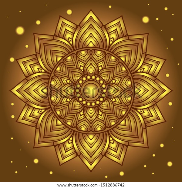golden  dharma wheel in Buddhism or stars design
religion concept
