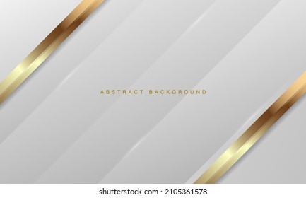 Golden diagonal line luxury background on white color background. Modern gray abstract design template with elegant concept for cover, template, presentation, banner, magazine, invitation, and flyer.