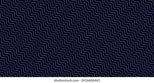 Golden diagonal thin wavy lines seamless pattern. Vector texture with gold and black curvy waves, stripes. Simple abstract minimal background. Subtle luxury minimalist repeating decorative geo design