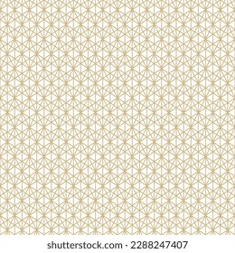 Golden diamond grid vector seamless pattern. Luxury abstract geometric texture with thin diagonal cross lines, diamonds, rhombuses, triangles, mesh, lattice. Simple minimal gold and white background