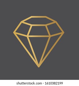 golden diamond icon- vector illustration