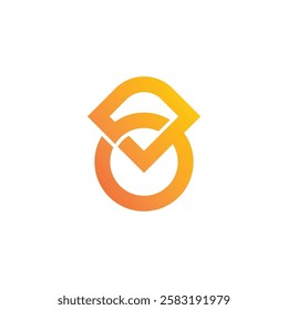 golden diamond linked ring abstract gradient logo vector 