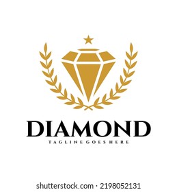 Golden Diamond Logo Design Vector