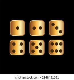 Golden Dice pack Vector Illustration Gold logo icon Set