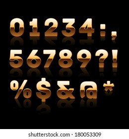 Golden Digits and Characters Set 2.