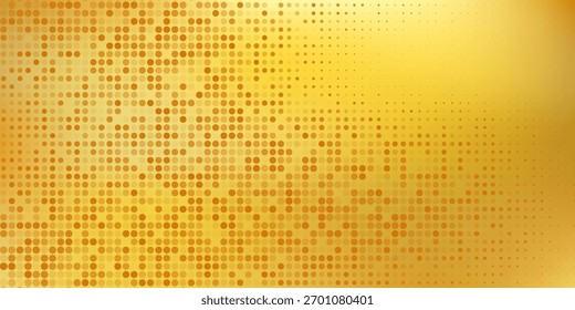 Patrón de fiesta disco dorado. Fondo de textura de mosaico de lentejuelas cuadradas amarillas. Abstractas Fondo de pantalla de semitono brillante de oro. Espumoso telón de fondo de brillo. Plantilla de diseño de Vector retro