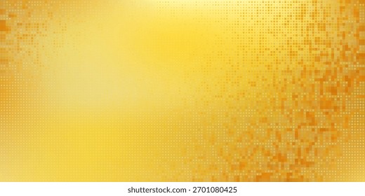 Patrón de fiesta disco dorado. Fondo de textura de mosaico de lentejuelas cuadradas amarillas. Abstractas Fondo de pantalla de semitono brillante de oro. Espumoso telón de fondo de brillo. Plantilla de diseño de Vector retro