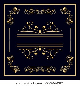 golden divider frame square decoration