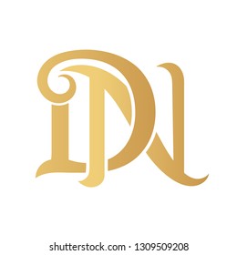 Golden Dn Monogram Isolated White Stock Vector (Royalty Free ...