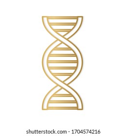 golden DNA helix icon- vector illustration