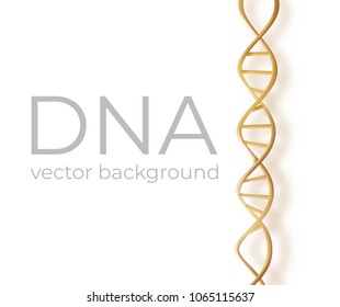 Golden DNA structure vector background. Beauty skin care luxury cosmetics concept. Vector EPS10