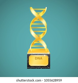 Golden DNA Trophy. Vector illustration