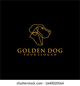 Golden Dog Logo Vector Template