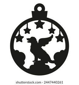Golden Dog Retriever   memorial round Christmas Ornament Illustration 