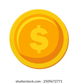 Ilustração do vetor do ícone da moeda de dólar dourado